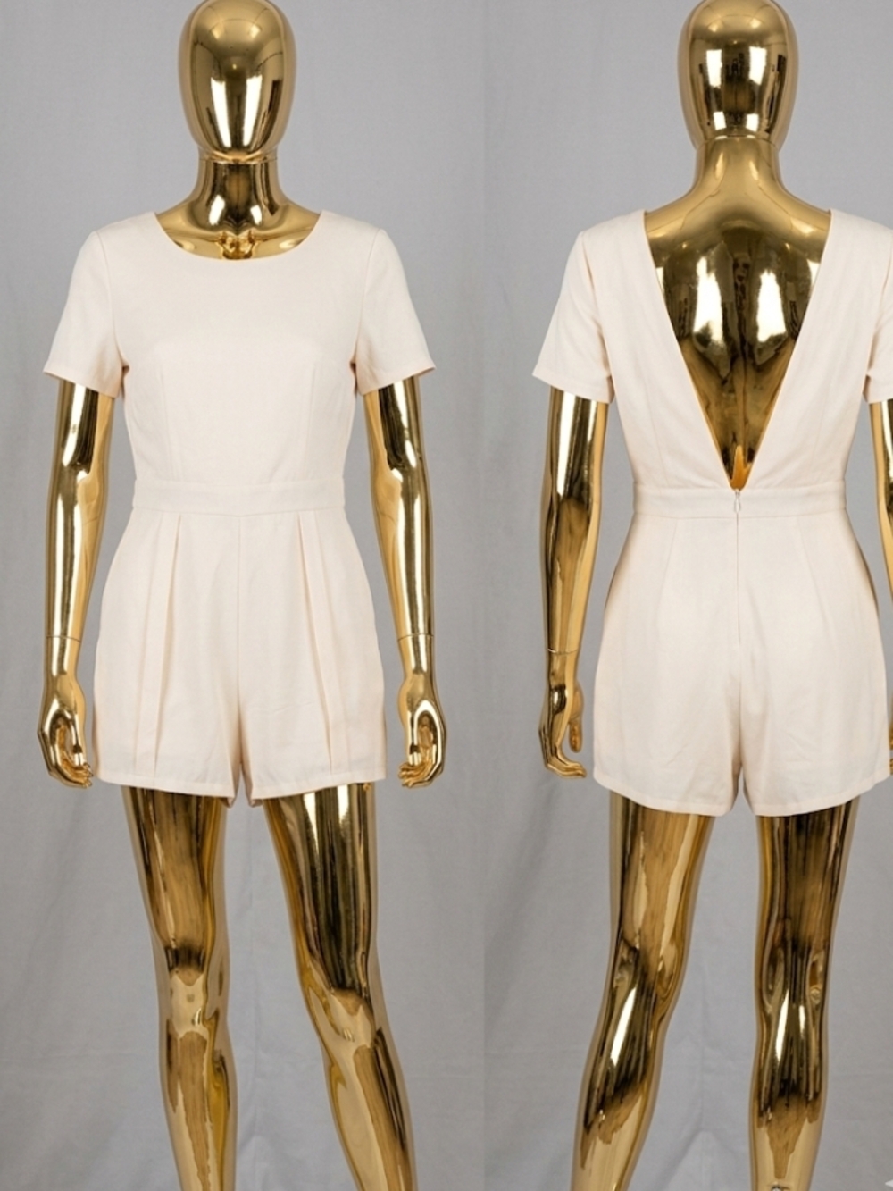 HYFVE Soft Ivory Peach Short Sleeve Romper 19 inches p2p